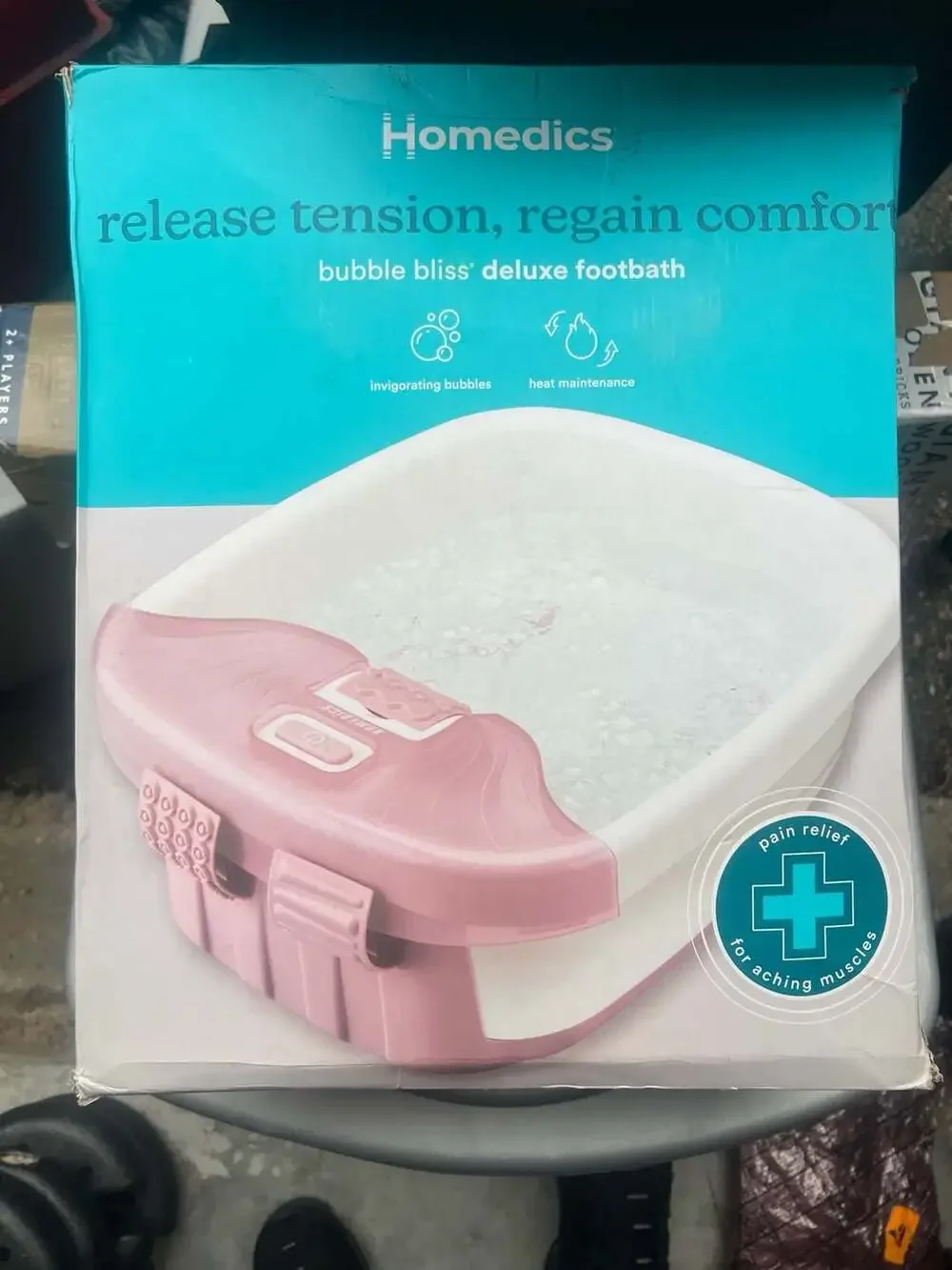 Homedics Bubble Bliss Deluxe Footbath w/Heat Maintenance and Massage Attachments